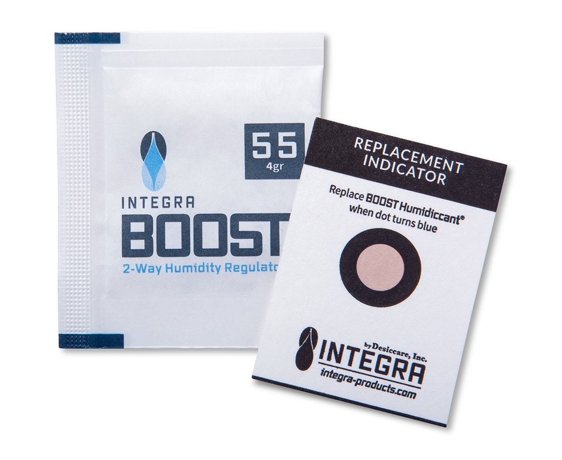 Desiccare 4-gram Integra BOOST® 55% RH 2-way humidity control packs with HIC